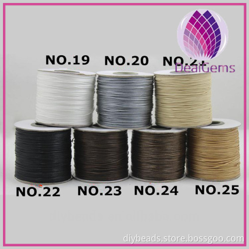 Hot-selling customize 2mm braided Round waxed cord for handmade bracelet and necklace
